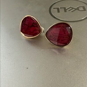 Monet beautiful burgandy stone clip on earrings .  Never worn